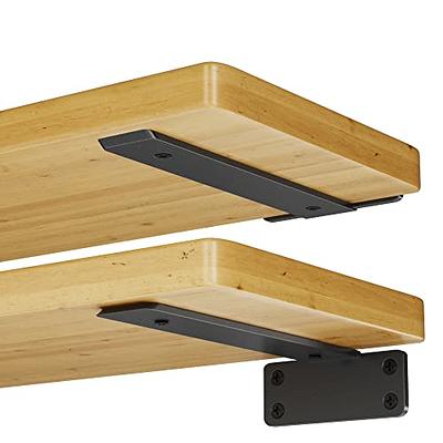 ZGO Floating Shelf Brackets, Shelf Brackets Heavy Duty, Black