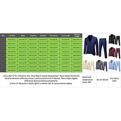 WULFUL Men's Slim Fit Suit One Button 3-Piece Blazer Dress Business Wedding  Party Jacket Vest & Pant