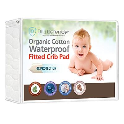 Waterproof Crib Mattress Protector Pad 28 x 52,Anti Slip & Durable  Waterproof Pad Mat for Baby Standard Crib/Bed Pads, Aqua