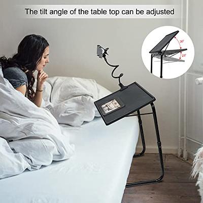 Adjustable TV Tray Table - TV Dinner Tray on Bed & Sofa, Comfortable  Folding Table with 6 Height & 3 Tilt Angle Adjustments (Black)