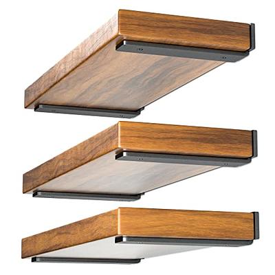 HEAVY DUTY Floating Shelves with Brackets, Wood Floating Shelves