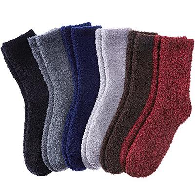  Mens Fuzzy Slipper Socks Super Soft Cozy Fluffy Winter