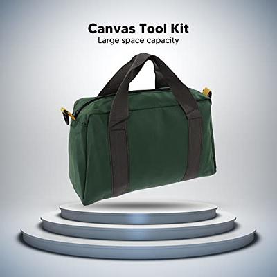 Multifunction Canvas Tool Bag With Zipper Wide Mouth Multi-Purpose