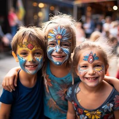 Face Body Paint Kit for Kids, Water Based, Quick Dry, Non-Toxic, Skin-Safe,  Professional Halloween Makeup Kit for Party, Festival 