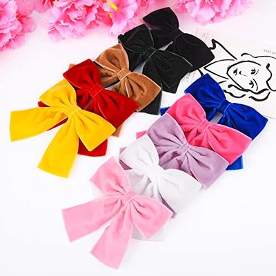 2PCS Red Velvet Bows Girls Hair Clip Ribbon Accessories for Baby Toddlers  Teens Kids 