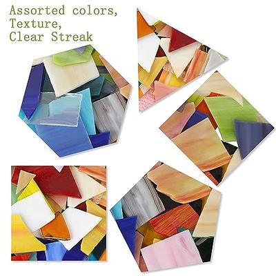 LITMIND 2.2LB Iridescent Stained Glass Pieces - Irregular Mosaic Glass  Pieces and Broken Stained Glass Scraps for Crafts in Assorted Colors and  Shapes