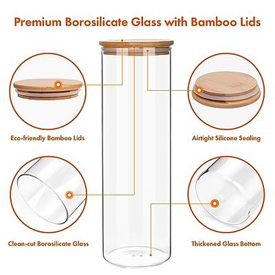 Eco Friendly Borosilicate Glass Storage Jars with Bamboo Lid Food