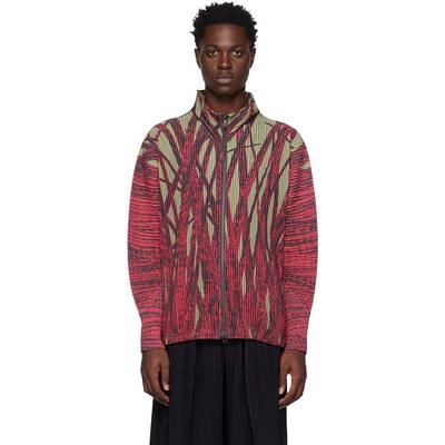 Homme Plissé Issey Miyake Red Grass Field Track Jacket - Yahoo