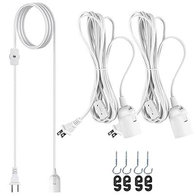 JACKYLED Extension Hanging Lantern Cord Cable UL 2-Pack 12Ft 360W with E26  E27 Socket Gear