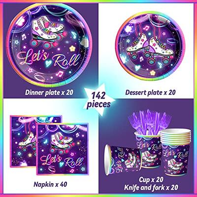 Roller Skating Party Supplies,Roll Theme Birthday Decoration,142 PCS Let's  Roll Happy Birthday Supplies Include Plates Napkins Cups for Birthday Party,Serve  for 20 Guests - Yahoo Shopping