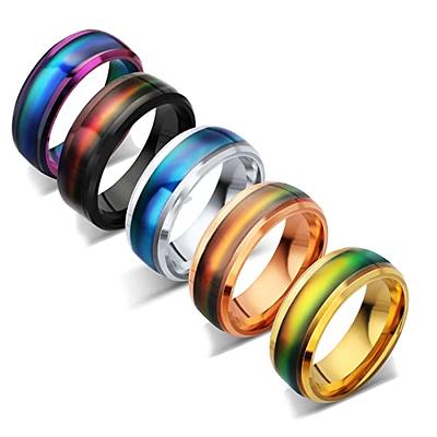 Stainless steel Mood Ring Color Change For Women Men and kids