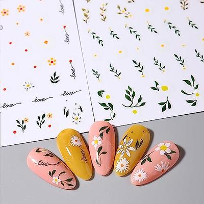  Flower Nail Art Stickers White Gold Flowers Nail