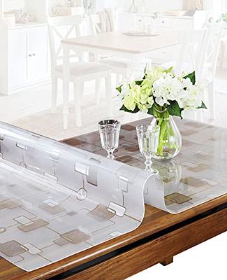 42 x 60 Inch Clear Table Cover Protector, 2mm Thick Custom Wipeable  Waterproof PVC Desk Pad, Clear Plastic Table Cloth, Heat Resistant Table  Top Protector for Dining Room Table 