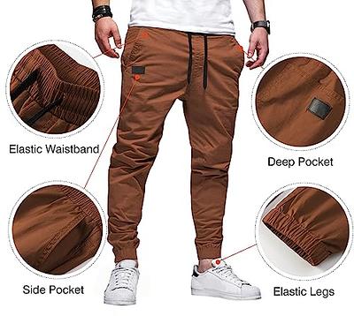 Lexiart Mens Fashion Hiking Cargo Pants Drawstring Athletic Joggers  Sweatpants Casual Tapered Track Pants Khaki - Yahoo Shopping