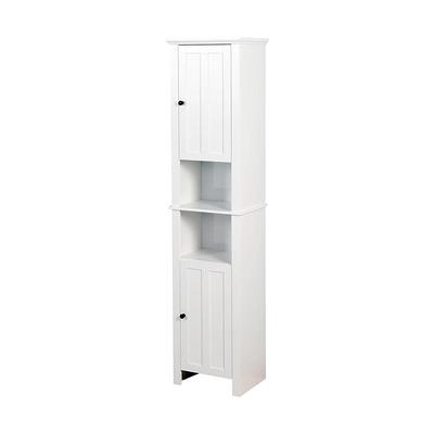 Bunpeony 14.5 in. W x 14.5 in. D x 63 in. H Black Freestanding Bathroom Storage Linen Cabinet