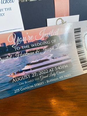 New York Boarding Pass Ticket Wedding Invitation