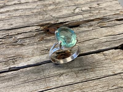 Rings, Engagement Rings For Women, Statement Rich Green Topaz Gemstone Ring  Size 10, Sterling Silver