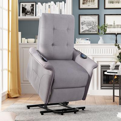 WELLFOR Power Lift Recliner Chair for Elderly Red Polyester Upholstered Tufted Powered Reclining Recliner with Lift Assistance | CAN-JR146