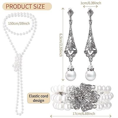 Bonuci 8 Pcs Pearl Necklace Pearl Earrings Pearl Bracelet Set 1920s  Simulated Pearls Accessories Wedding Pearl Jewelry Set Christmas Gift for  Women Mom Wife (Graceful Style) - Yahoo Shopping