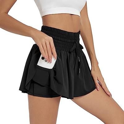 Blaosn Flowy Shorts for Teen Girls Gym Yoga Athletic Workout Running Sweat  Spandex Tennis Skorts Skirts High Waisted with Pockets Cute Womens Trendy  Clothes Summer(2XS,Black) at  Women's Clothing store