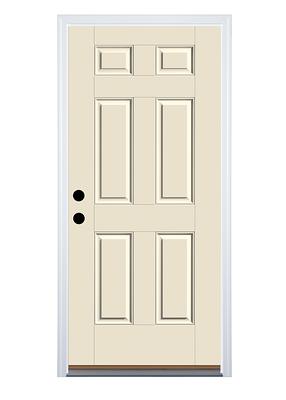 Therma-Tru Benchmark Doors Shaker 36-in x 80-in Fiberglass Craftsman  Right-Hand Inswing Ready To Paint Prehung Single Front Door with Brickmould