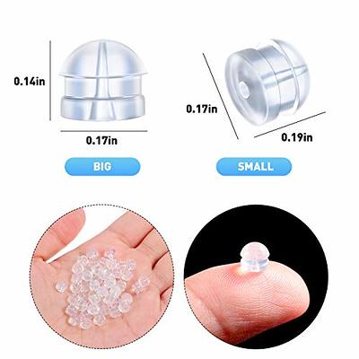 Earring Backings, Silicone Earring Backs with Pad, Rubber Earring Back Replacement, Soft Jewelry Findings (100)