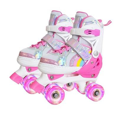 IOKDAD Roller Skates for Kids Girls Boys, 4 Sizes Adjustable