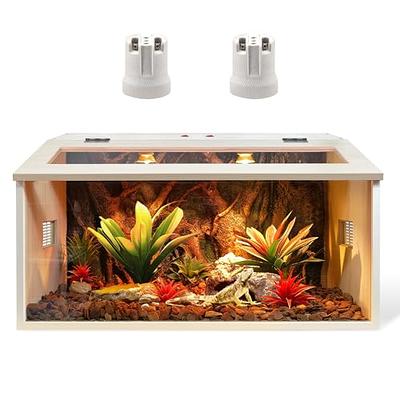 Reptile Terrarium, Lizard Tank, Bearded Dragon Tank with Roof Door, Snake  Tank with Built-in Lamp Fixture and Switch (28 Gallon, 32 Long) - Yahoo  Shopping