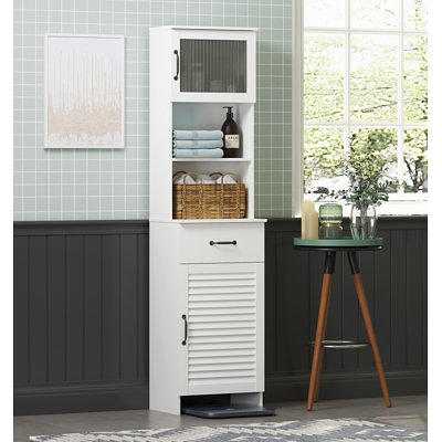 23.62 in. W x 11.8 in. D x 39.57 in. H White Bathroom Standing