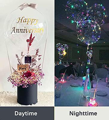 20 inch LED Light Up Bobo Balloons, Latex Clear Transparent Round