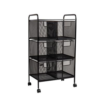 Kahomvis 3-Tier Metal Storage Rolling Utility Cart Heavy Duty