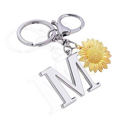 LAXPICOL Gold Letter A-Z Keychain for Women Men Purse Handbags Metal Alphabet Initial Letter Key Ring Novelty-keychain