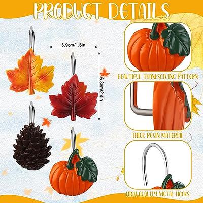  Maple Leaf Shower Curtain Hooks, 12Pcs Thanksgiving