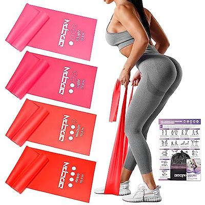 Resistance Bands for Physical Therapy Women, Extended 5.9Ft Exercise  Stretch Bands for Yoga, Pilates, Rehab, Fitness and Strength Training,  Elastic Workout Bands with Training Poster(Red) - Yahoo Shopping