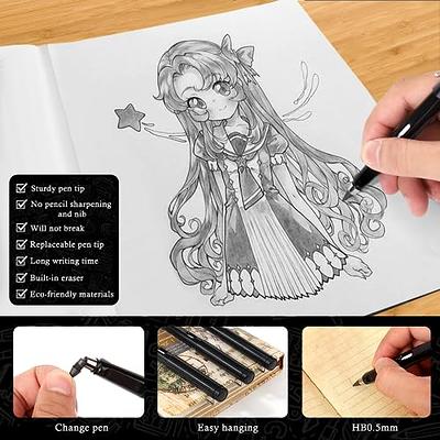 12 Pcs Forever Pencil with Eraser Colored Art Pencil Inkless Pencil with  Clips, Long Lasting Writing Black Technology Endless Writing Pencil for  Kids