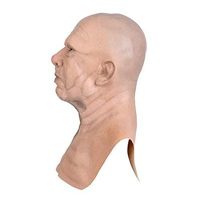 US Cosplay Bald Old Man Creepy Wrinkle Face Mask Halloween Party