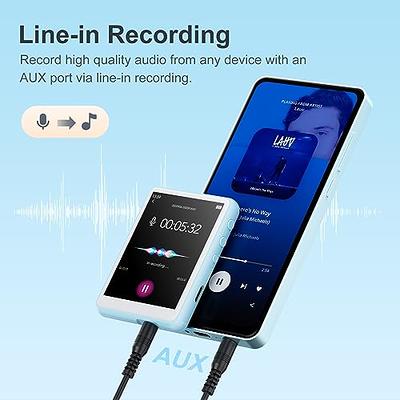 64GB MP3 Player with Bluetooth 5.3, 2.4 Full Touch Screen Portable Music  Player, Lossless Sound Digital Audio Player Built-in HD Speaker, FM Radio