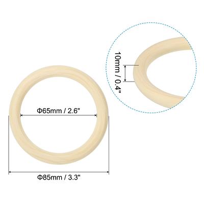 4 Pack Unfinished Natural Wooden Rings for Macrame, DIY Crafts