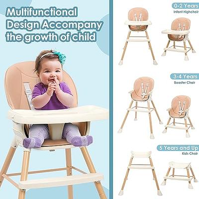 Adjustable Baby Highchair Foot Rest Pedal High Chair Natural