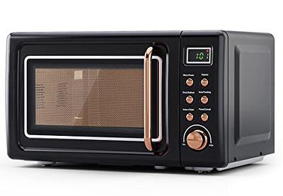 COSTWAY Retro Countertop Microwave Oven, 0.7Cu.ft, 700-Watt, High Energy  Efficiency, 5 Micro Power, Delayed Start Function, with Glass Turntable 