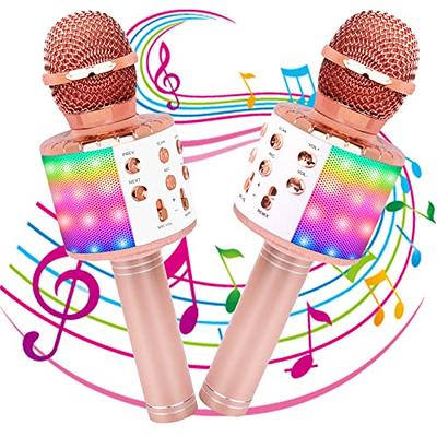 BONAOK Wireless Bluetooth Karaoke Microphone for Kids&Adults Light Purple |  2-Pack 