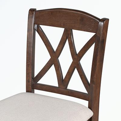 GOJANE Espresso Soft Fabric Dining Chairs with Seat Cushions and