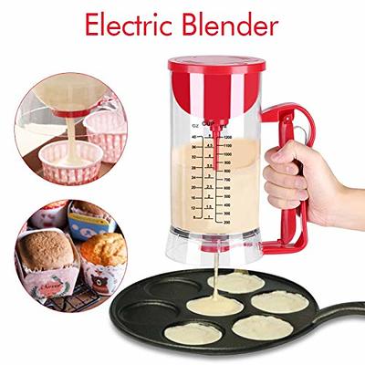 Batter Mixer Dispenser, 1200ML ABS Pancake Cupcake Waffle Batter Mixer  Machine, for Kitchen Use, Electric Battery Powered, Clear Calibration, Easy  To (Transparent Chamber + Red - Yahoo Shopping