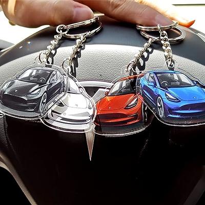 KIKIMO Keychain for Tesla Model 3 Model Y, Tesla Keychain, Acrylic