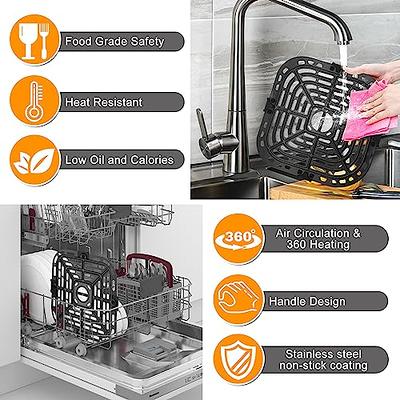  Air fryer Accessories for Instant Pot Vortex Plus 6 in 1 4 Quart  Air Fryer Oven, 7.3''×7.3'' Square Food Grade Air Fryer Grill Pan Grill  Plate Crisper Plate Replacement Parts Tray