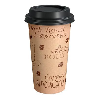 Choice 20 oz. Cafe Print Poly Paper Hot Cup and Lid - 100/Pack - Yahoo  Shopping