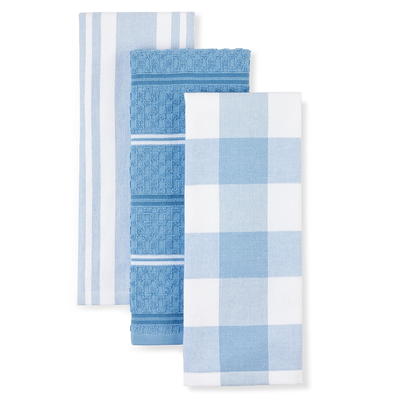 Teal And White Striped Tea Towel Sets