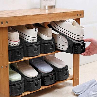 TXALWIQ 6-Tier Shoe Rack, Stackable Storage Organizer for Bedroom Entry,  Adjustable Rack, Shoe Slots Shelf, Easy Tower Rack, Grey