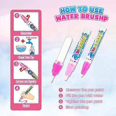 Coloring Mat,kids Toys Large Water Painting Mat,toddlers Doodle Pad With 4  Colors,gifts Compatible With Girls Boys Age 3 4 5+ Years Old,4 Pens,drawing