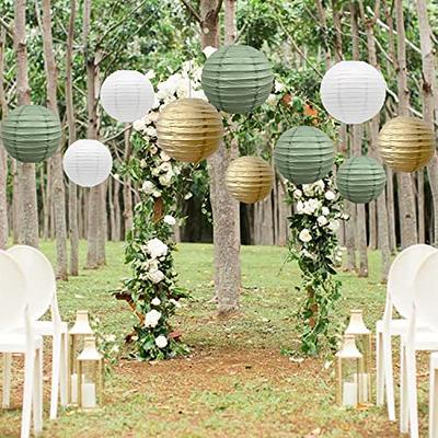 NICROLANDEE Wedding Party Decorations - 8 Rolls Green Crepe Paper Streamers  Tassels Streamers for Rustic Style Bridal Shower Birthday Botanical Baby